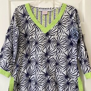 Gretchen Scott Green/Blue Tunic Sz. S